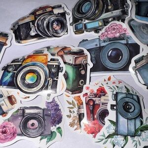 Vintage Camera Design Decorative Sticker Set